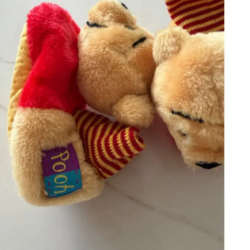 Vintage Disney Pooh Bear Plush Slippers toddler size 5/6